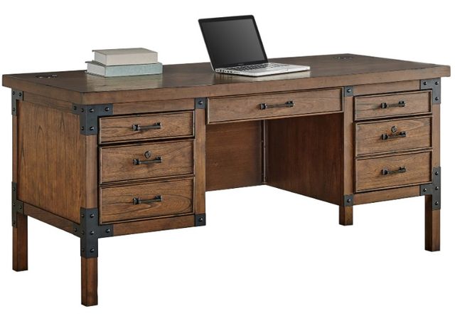 Martin Furniture Addison Auburn Half Pedestal Desk-0