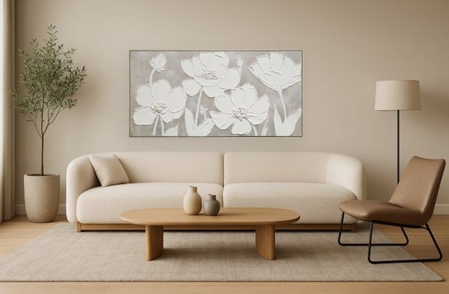 Classy Living Organic Textured Blossoms Wall Art-1