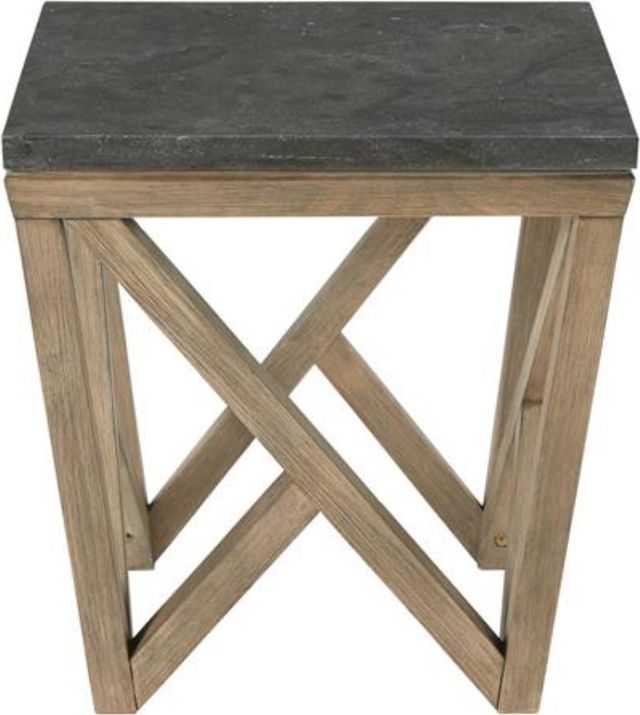 Riverside Furniture Hawkins Bluestone Side Table with Antique Oak Base-1