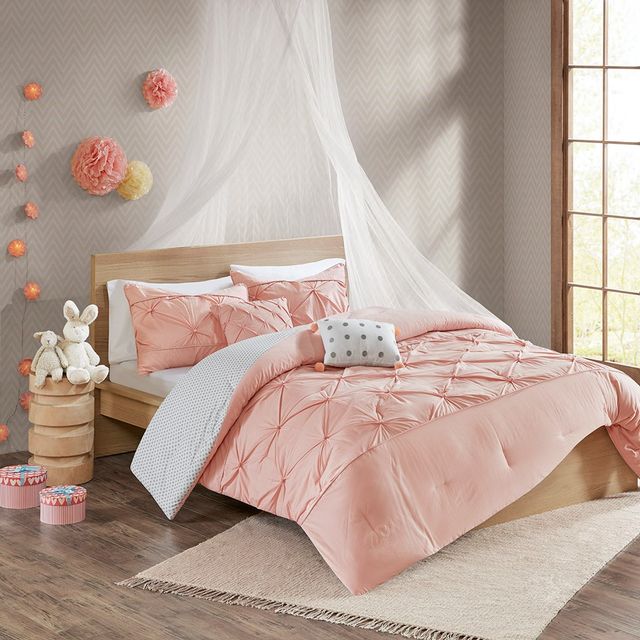 Olliix by Mi Zone Kids Aurora Blush Full/Queen Cotton Reversible Comforter Set-2