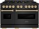 ZLINE Classic Autograph Edition 48" Black Stainless Steel Pro Style Dual Fuel Range with Polished Gold Accents-0