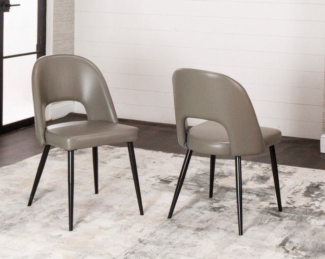 Cramco Pluto Matte Black/Mushroom Dining Side Chair-1