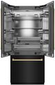 ZLINE Autograph Edition 36" 19.6 Cu. Ft. Black Stainless Steel Built-In French Door Refrigerator with Champagne Bronze Accents-2