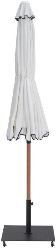 Meridian Furniture Amalfi White Aluminum Outdoor Patio Umbrella and Base-1