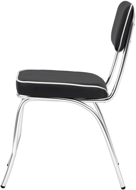 Coaster® Retro 2-Piece Black/Chrome Side Chairs-2