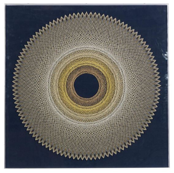 Deco Marche U Select Blue Circular String Art Shadow Box-0