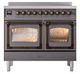 Ilve® Nostalgie II Noblesse 40'' Graphite Matte Pro Style Induction Range with Burnished Trim-1