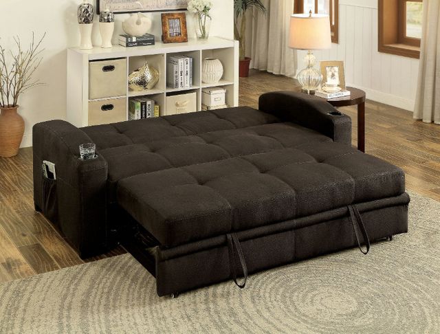 Furniture of America® Mavis Dark Brown Futon Sofa-3