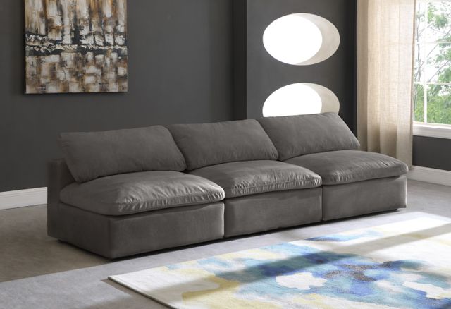 Meridian Furniture Cozy Grey Velvet 117" Cloud Modular Armless Sofa-3