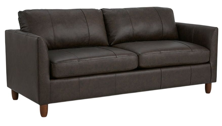 Best® Home Furnishings Customizable Bayment Leather Full Memory Foam Sofa Sleeper with Dark Walnut Legs