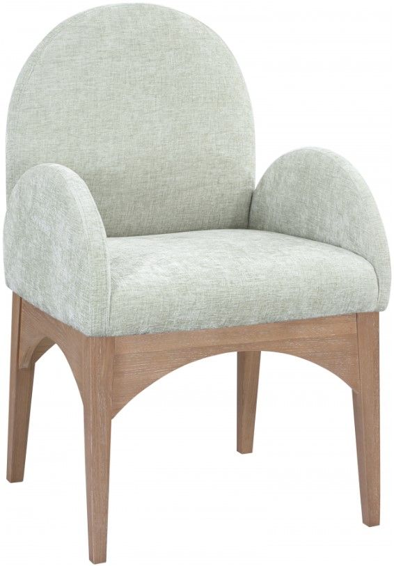 Meridian Furniture Waldorf Mint/Natural Chenille Upholstered Dining Arm Chair-0
