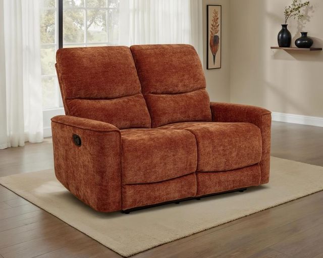 Coaster® Navarro Burnt Orange Upholstered Reclining Loveseat-1