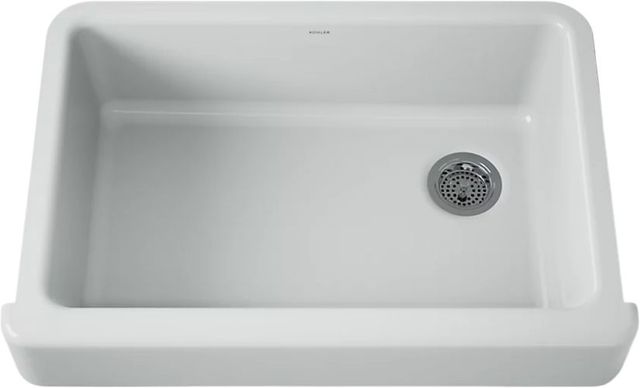 KOHLER® Whitehaven® Ice Gray 33" Undermount Single-Bowl Farmhouse Kitchen Sink with Short Apron-0