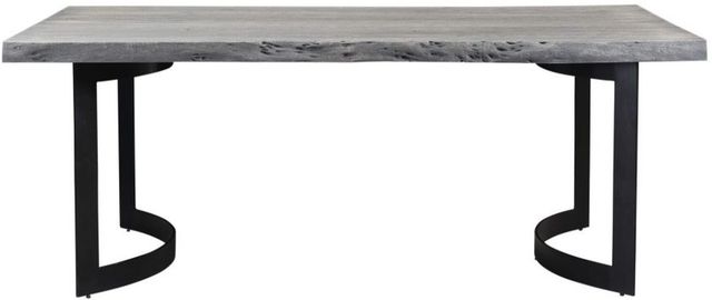 Moe's Home Collection Bent Weathered Light Grey Extra Small Dining Table with Black Metal Base-2