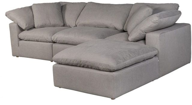 Moe's Home Collection Clay Lounge 4-Piece Light Grey Modular Sectional and Ottoman-2