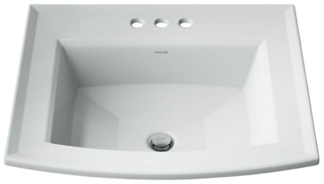 Kohler Archer® Ice Grey 22.75" Centerset Rectangular Drop-In Bathroom Sink-4