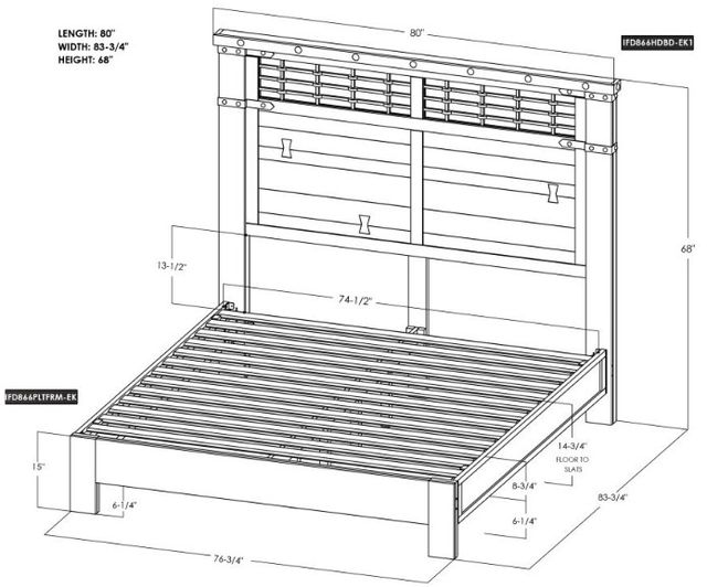 International Furniture Direct Parota Brown Eastern King Panel Bed-2