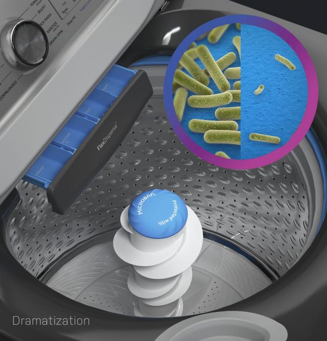 GE Profile™ 5.3 Cu. Ft. Diamond Gray Agitator Top Load Washer with Smarter Wash Technology-4
