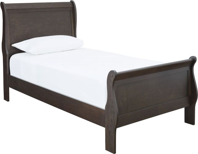 Signature Design by Ashley® Leewarden 4-Piece Dark Brown Twin Sleigh Bed Set-1