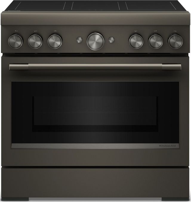 KitchenAid® 36" Black Ore Pro Style Induction Range with Air Fry-0