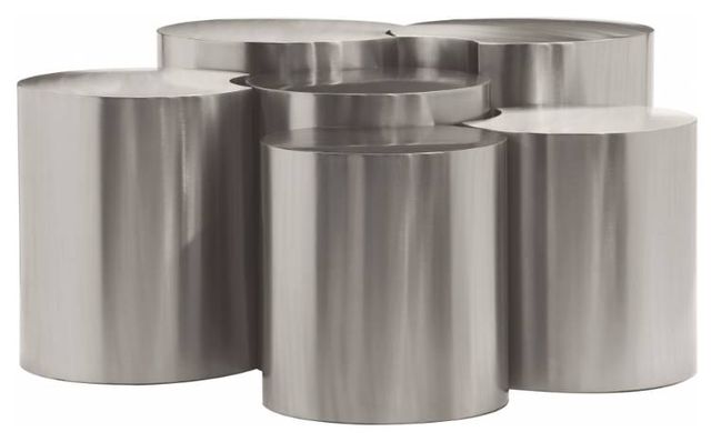 Meridian Furniture Dimple 6-Piece Silver Modular Nesting Coffee Table Set-2