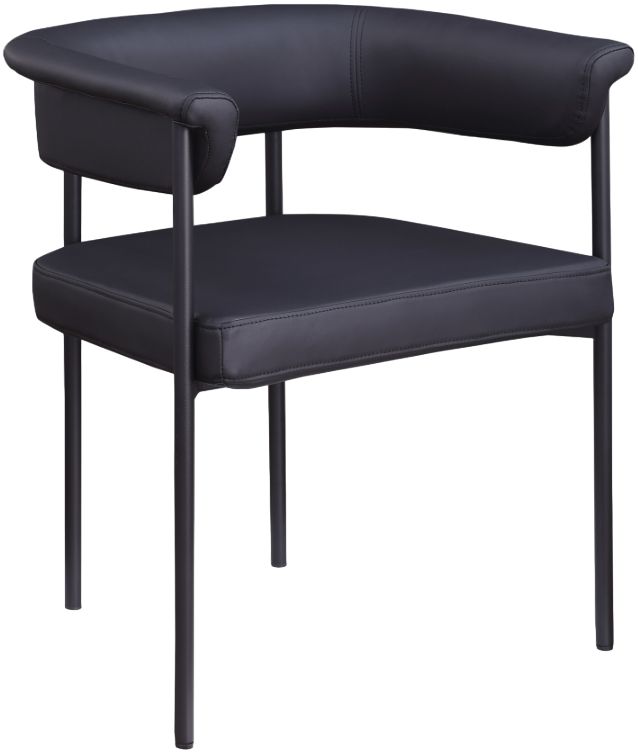 Meridian Furniture Malin Black Vegan Leather Dining Arm Chair-0