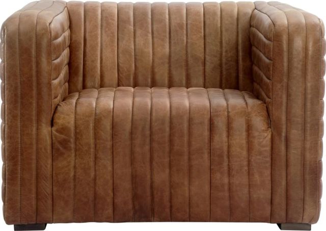 Moe's Home Collection Castle Brown Leather Chair-1