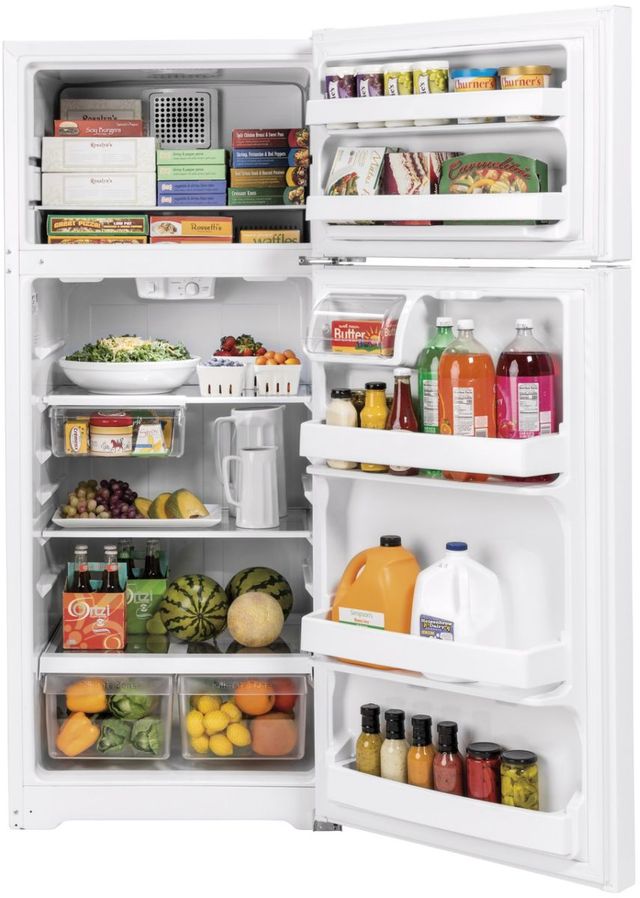 GE® 28" 17.5 Cu. Ft. White Freestanding Top Freezer Refrigerator-4