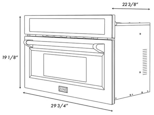 ZLINE Autograph Edition 30" 1.6 Cu. Ft. Black Stainless Steel Built-in Convection Microwave Oven with Champagne Bronze Helix Handle-1