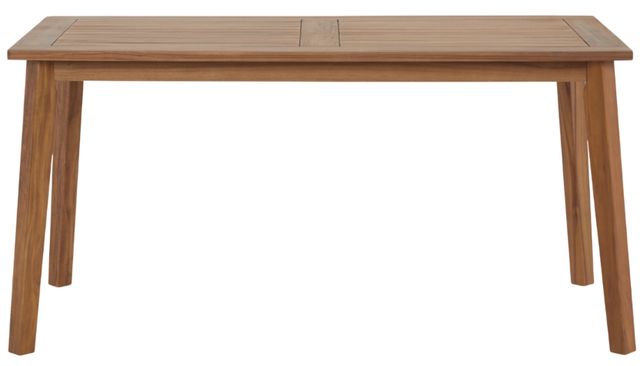 Signature Design by Ashley® Janiyah Light Brown Wooden Outdoor Dining Table-1