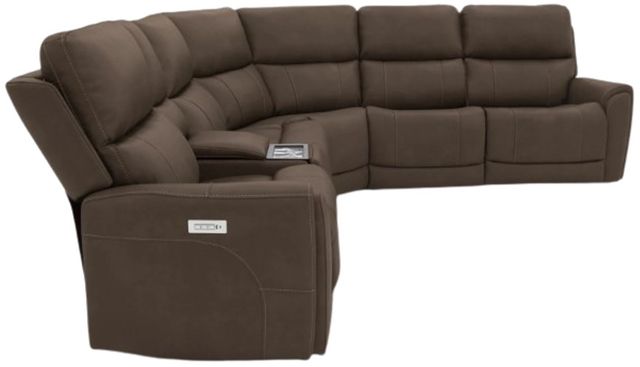 Flexsteel® Carter 6-Piece Cappuccino Modular Power Reclining Sectional with Power Headrests and Lumbar-3