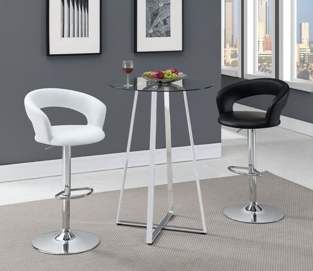 Coaster® Barraza White/Chrome Adjustable Bar Stool-5