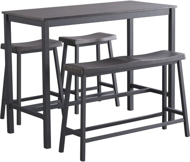 Signature Design by Ashley® Playden 4-Piece Black/Brown Counter Height Dining Table Set-0