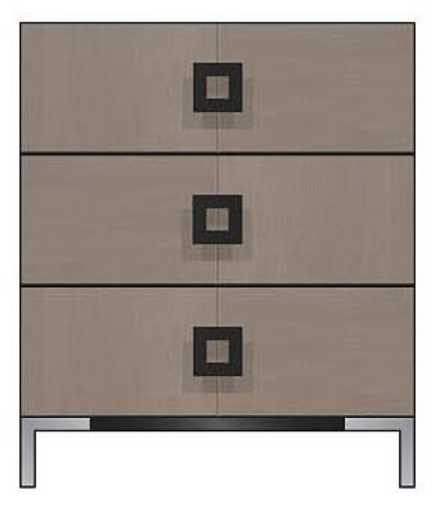 Country View Woodworking Customizable American Modern 28" Square Black 3-Drawer Metal Legs Bedside Chest