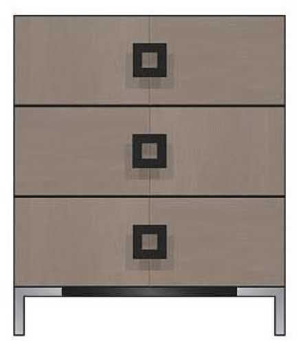 Country View Woodworking Customizable American Modern 28" Square Black 3-Drawer Metal Legs Bedside Chest-0