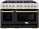 ZLINE Select Autograph Edition 48" Stainless Steel Pro Style Dual Fuel Range with Black Matte Doors and Polished Gold Accents-0