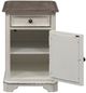 Liberty Furniture Magnolia Weathered Bark Chair Side Table with Antique White Base-2