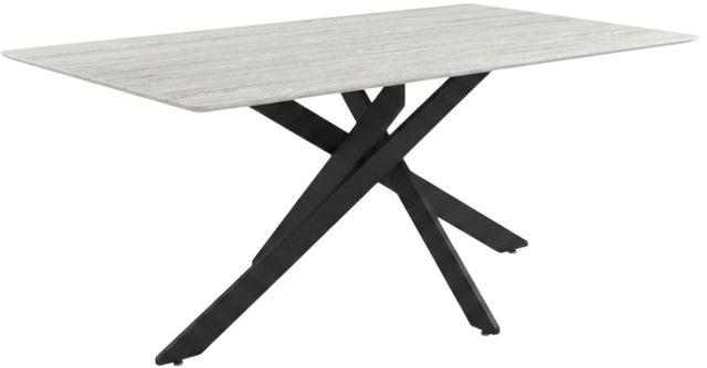 Cramco Nero Fossil Stone Dining Table with Matte Black Base-0
