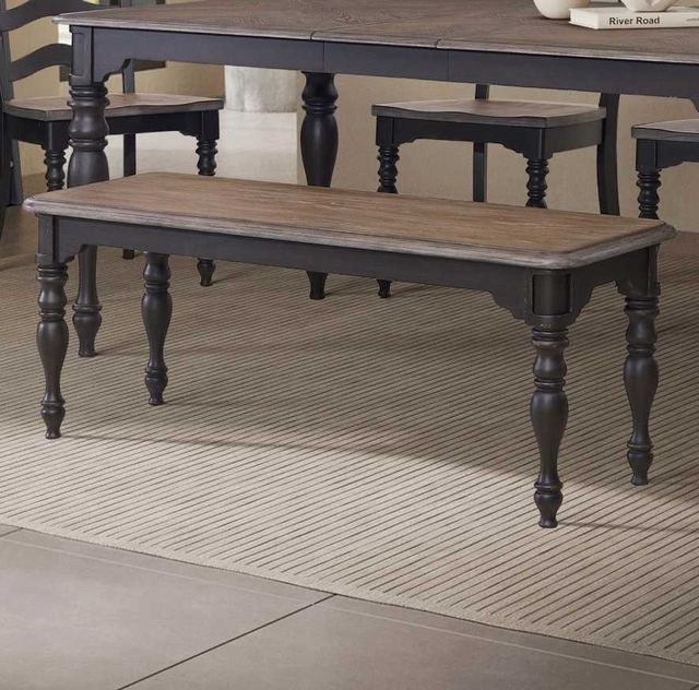 Liberty Furniture Magnolia Manor Antique Black/Weathered Bark Dining Bench-1