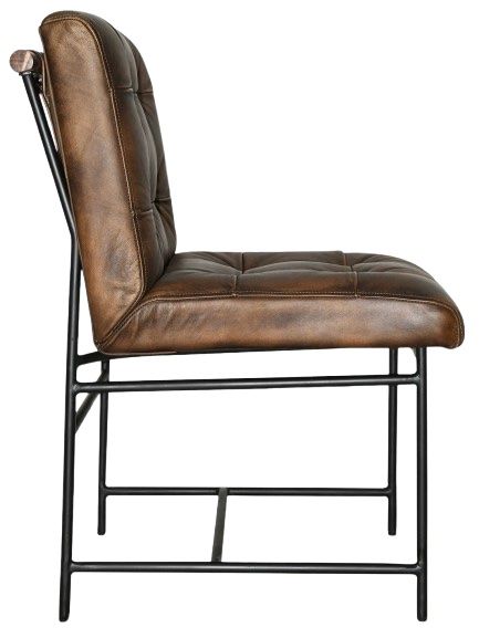 Home Trends & Design Essex Stockton Antique Whiskey/Black Side Dining Chair-2