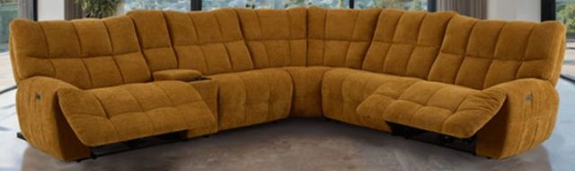 Furniture of America® Southwold 6-Piece Butterscotch Power Reclining Sectional-1