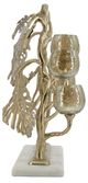 A & B Home Gold/Silver/White T- Light Candle Holder-2