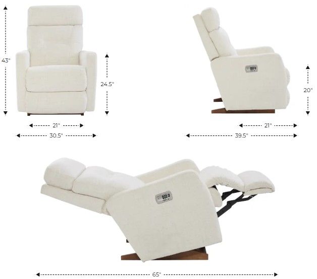 La-Z-Boy® Lennon Bisque Power Rocking Recliner with Headrest-2