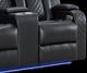 Elements International Carlo Pebble Black Power Motion Loveseat with Power Headrest-1