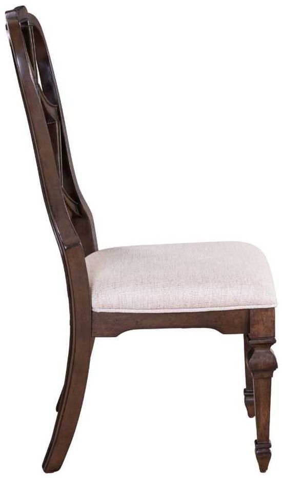 Liberty Furniture Provence Park Chateau Brown/Cream Wood Back Side Chair-3