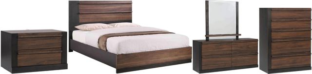 Coaster® Azalia 5-Piece Black/Walnut Queen Bedroom Set-0