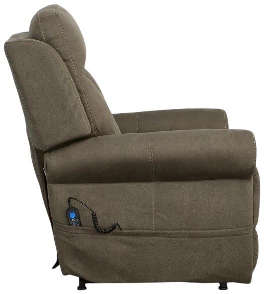 Flexsteel® Stewart Mossy Grey Power Lift Recliner with Power Headrest and Lumbar-3