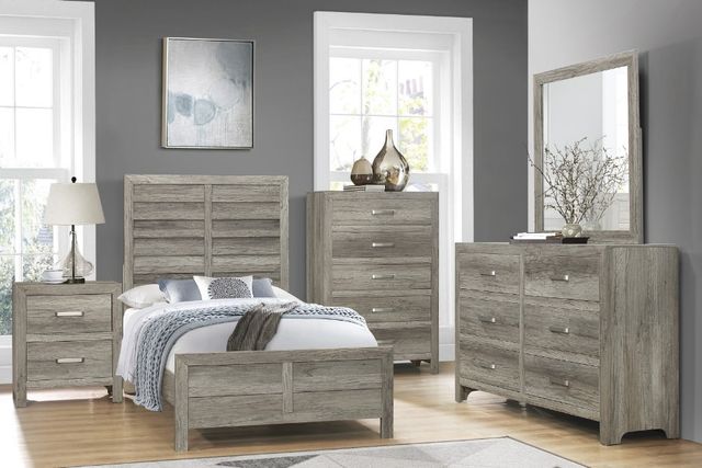 Homelegance® Mandan Gray Twin Youth Panel Bed-1