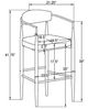 Coaster® Tina 2-Piece Black/Dark Gray Upholstered Bar Stool Set-2