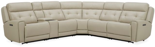 Liberty Furniture Carrington 6-Piece Baja Stone Leather L-Shape Power Reclining Sectional Sofa-0